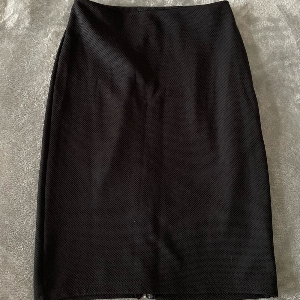 Black Pencil Skirt with exposed Back Zipper size S